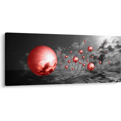 Obraz červených koulí, jednodílný 120x50 cm