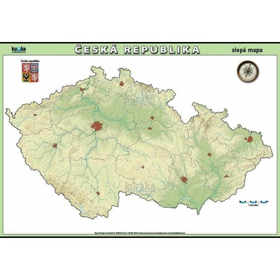 Ing. Petr Kupka Česká republika - slepá mapa A3 (42x30 cm), bez lišt