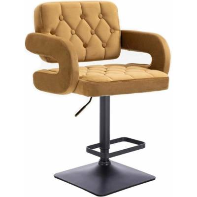 LuxuryForm Design Adria Velur na čiernej hranatej podstave / medová
