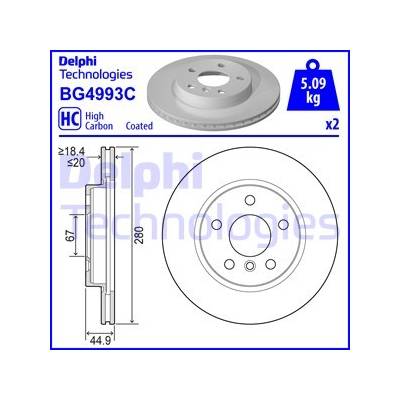 DELPHI Brzdový kotúč BG4993C