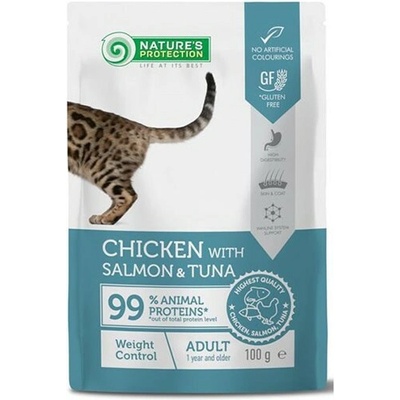 NATURES P Cat Adult Weight Control CHICKEN & SALMON & TUNA 22 x 100 g