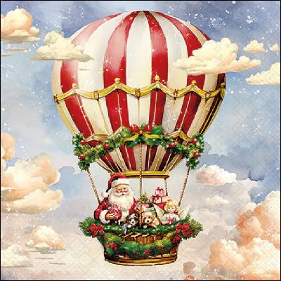 Ambiente Europe BV Servítky veľké Santov balón 33 x 33 cm