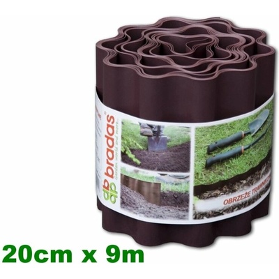 BRADAS Okraj trávnika hnedý 20 cm x 9 m