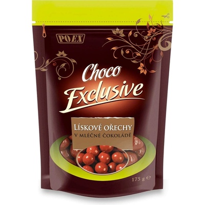 Poex Choco Exclusive Lísková jádra v mléčné čokoládě 175 g