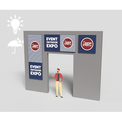 Nástenný svetelný box, vonkajší reklamný panel, textilná potlač - RED LED Wall Outdoor LPO - 100x200cm, Len textil potlač