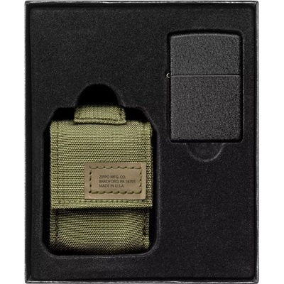 Zippo Sada taktické pouzdro + 26075 Black Crackle 30056