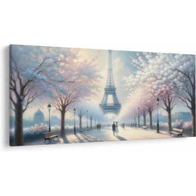 Obraz - Malba z Paříže, jednodílný 200x100 cm