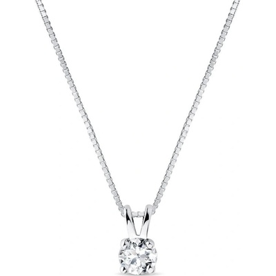 KLENOTA Prívesok z bieleho zlata s 0,25 ct diamantom k0450022