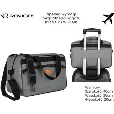 Rovicky R-Tl15608-2516 sivá batožina 40 X 25 X 20 cm