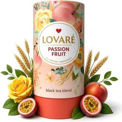 Lovaré PASSION FRUIT sypaný černý čaj s příchutí 80 g
