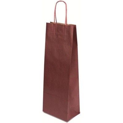 AFIN Akce ihned dárková papírová taška na víno 15x8x40 cm pro 1 láhev 0,75 l sulfát tmavě červená – Hledejceny.cz