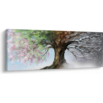 Obraz - Strom štyroch ročných období, jednodielne 145x58 cm