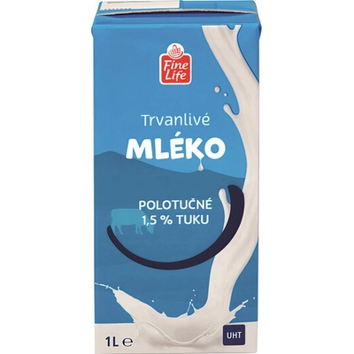 Fine Life Polotučné trvanlivé mléko 1,5% 1 l