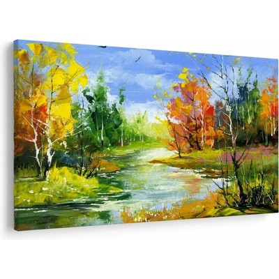 Obraz - Malba krajiny, jednodílný 120x80 cm