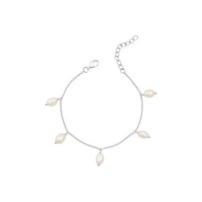 Basics Strieborný náramok sladkovodná perla B5659W