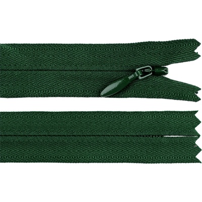 Prima-obchod Spirálový zip skrytý YKK No 4 délka 60 cm, barva 153 zelená tmavá