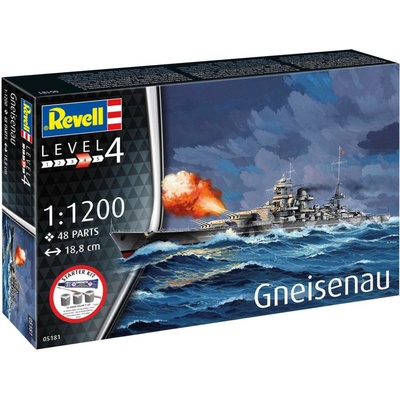 Revell Starter Kit loď 75181Battleship Gneisenau 1:1200