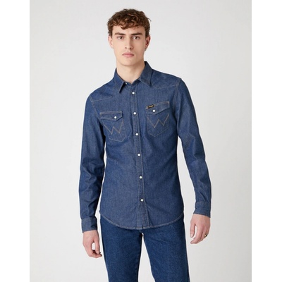 Wrangler pánská košile dlouhý rukáv Western dark stone