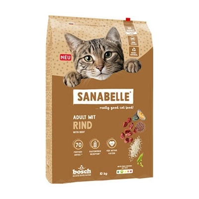 SANABELLE Classic Adult with Beef 10 kg krmivo s hovädzím mäsom pre dospelé mačky