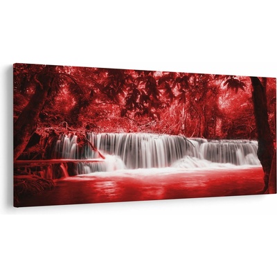 Obraz - Červený, vodopád, jednodielne 250x125 cm