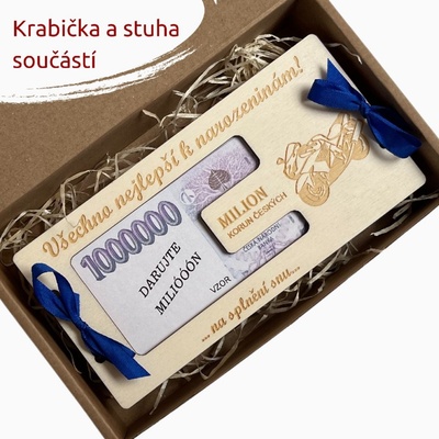 PanDatel Dřevěná obálka na peníze - MOTORKA