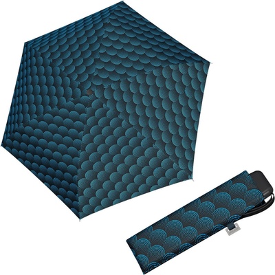 Doppler Mini Slim Carbonsteel Twister dámský plochý skládací deštník modrý