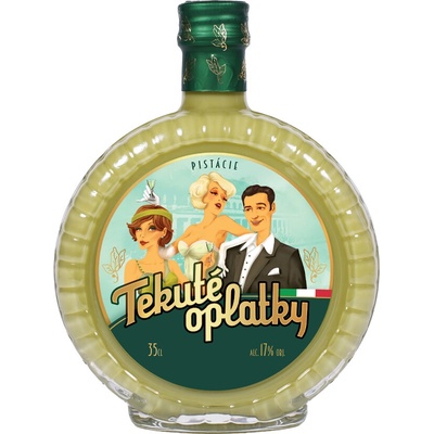 Metelka Tekuté oplatky Pistácie 14,5% 350 ml (holá láhev)