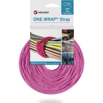 VELCRO® VELCRO® One Wrap® Strap 20mm x 330mm, 10 Popruh se suchým zipem růžová 100 ks