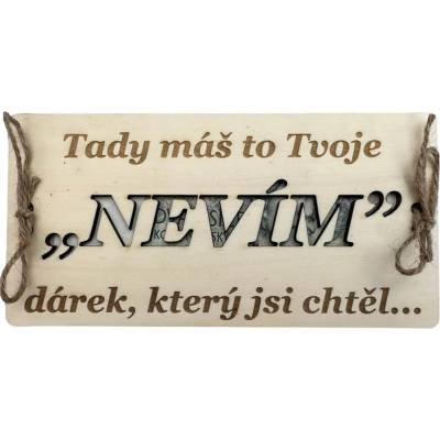 Barcanox Dřevěná dárková obálka - NEVÍM