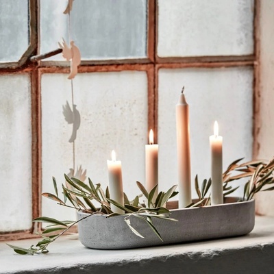 Adventní svícen Marb Grey podélný 35 cm House Doctor