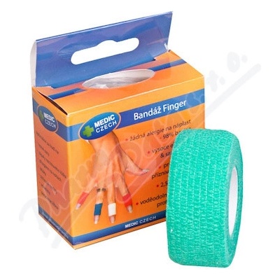 Medic bandáž Finger zelená 2,5cm x 4,5m, náplasť elastická 1ks