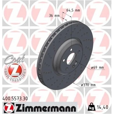 ZIMMERMANN Brzdový kotúč 400.5573.30