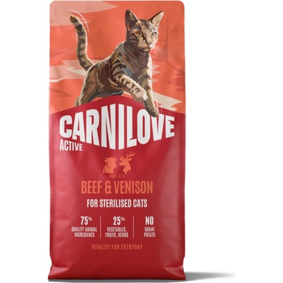 Carnilove Active Adult Sterilised s hovädzím a divinou 2 x 6 kg