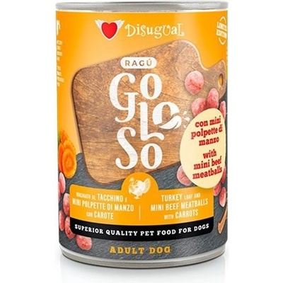 Disugual Dog Gurmánské krůtí Ragú s mini hovädzie mäsovými kuličkami s mrkví 400 g