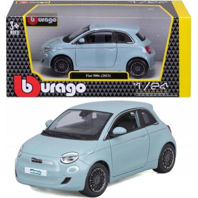 Bburago Fiat 500E 202318-21110 MODRÝ ELEKTRICKÝ MODEL AUTA 1:24