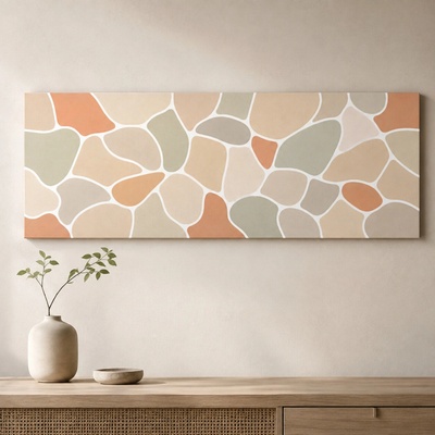 Obraz na plátně - Zemitá mozaika FeelHappy.cz Rozměr obrazu (Šířka x Výška): 180 x 60 cm