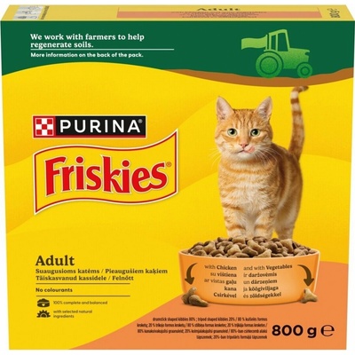 FRISKIES Suché krmivo pro kočky kuře & zelenina 0,8 kg