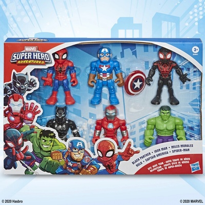 Hasbro Playskool Marvel Super Hero Dobrodružné Figurky Black Panther Iron Man Hulk Miles Morales Captain America Spider Man E9520 – Hledejceny.cz