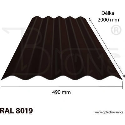 Brons Vlnovka 200 cm tmavě hnědá
