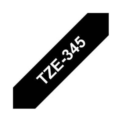 Brother - TZe-345, černá / bílá (18mm, laminovaná) TZE345