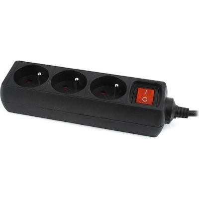 GEMBIRD prodlužovačka 3FR/10A/C14, 0,6m, černá, EG-PSU3F-01