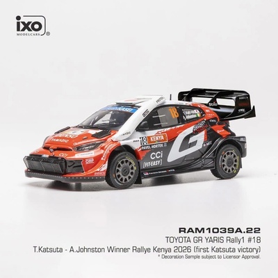 IXO Toyota GR Yaris Rally1 Safari Rallye Kenia 2026 18 Katsuta Johnston 1:43