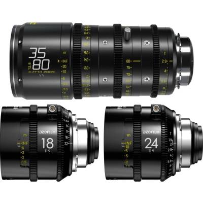 DZO Optics DZOFILM Education Set – vzdělávací sada Catta Ace 35–80 mm + Vespid Prime2 18/24 mm, metrická