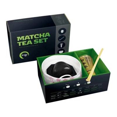 Matcha Tea Matcha Set Matcha Tea Chasen bambusová metlička na prípravu nápoja ks + chawan miska + chashaku lyžička + stojanček