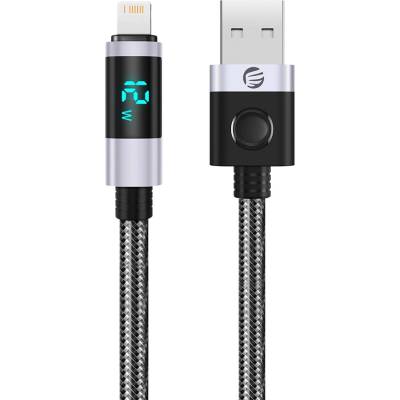 Orico LDA2L USB-A na Lightning 12W s LED displejem 0,5m černo-stříbrný