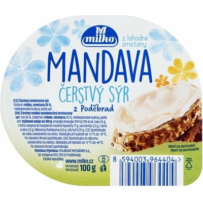 Milko Mandava čerstvý sýr z Poděbrad 100 g