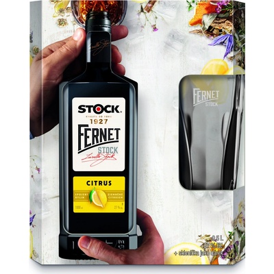 Fernet Stock Citrus 27% 0,5 l (dárkové balení 1 sklenice) – Hledejceny.cz