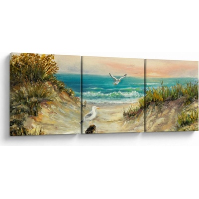 Obraz - Piesočná pláž, trojdielne 150x50 cm