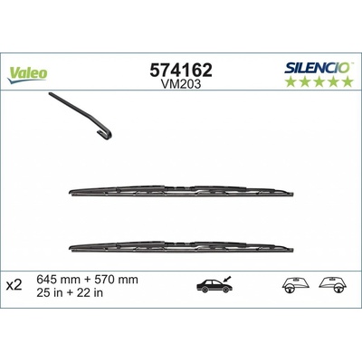 Valeo Silencio Conventional set 645+570 mm VA 574162