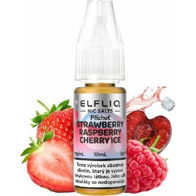 ELFLIQ Nic SALT Strawberry Raspberry Cherry Ice (Ledová jahoda, malina a třešeň) 10 ml 20 mg